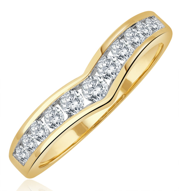 Lab Diamond Wishbone Ring 0.50ct H/Si in 9K Gold